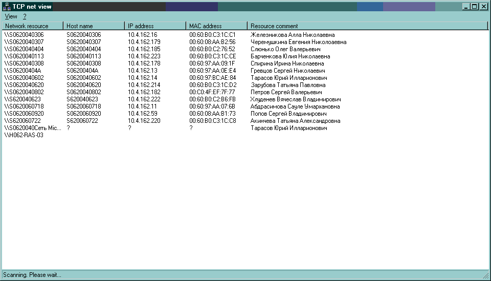 TCP net view